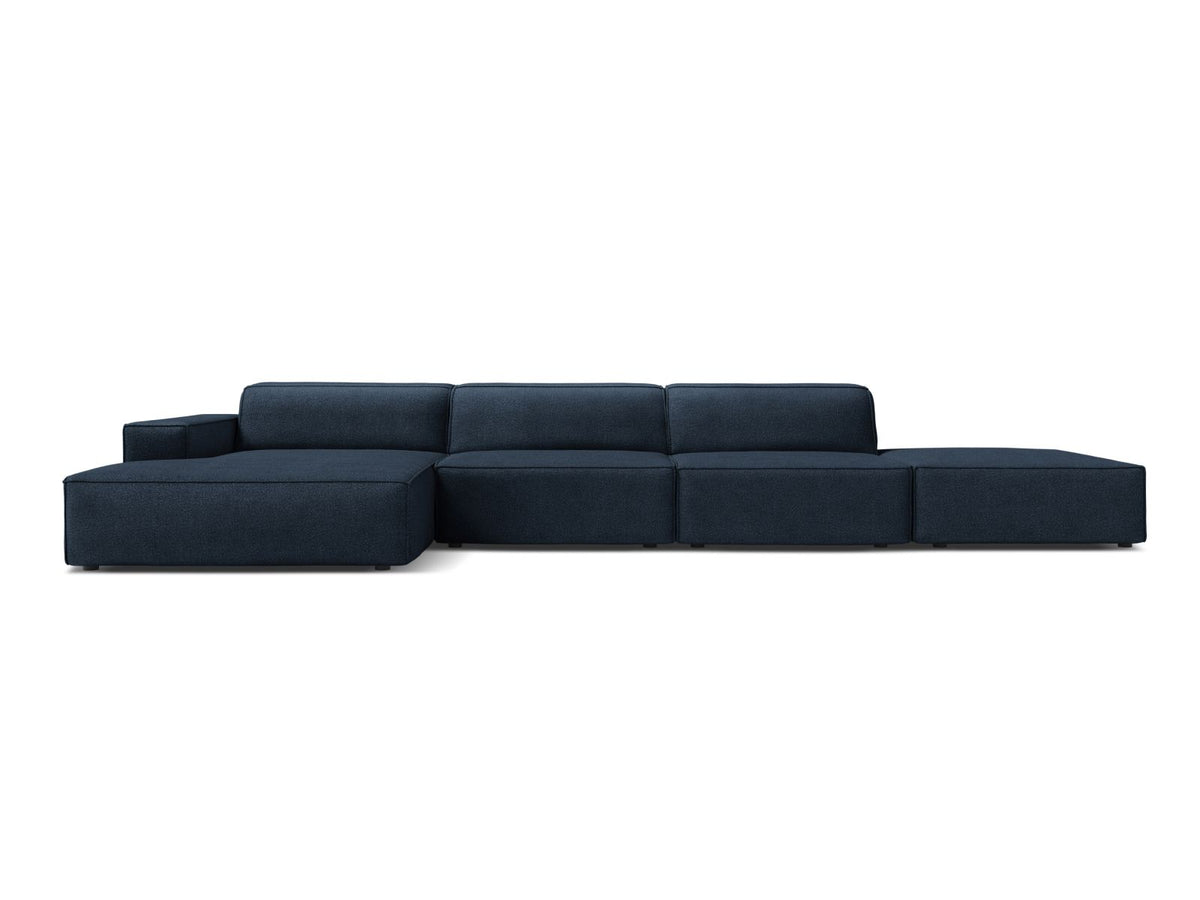 Jodie — Corner Sofa Dark Blue (Baloo 2088) Black Plastic Left