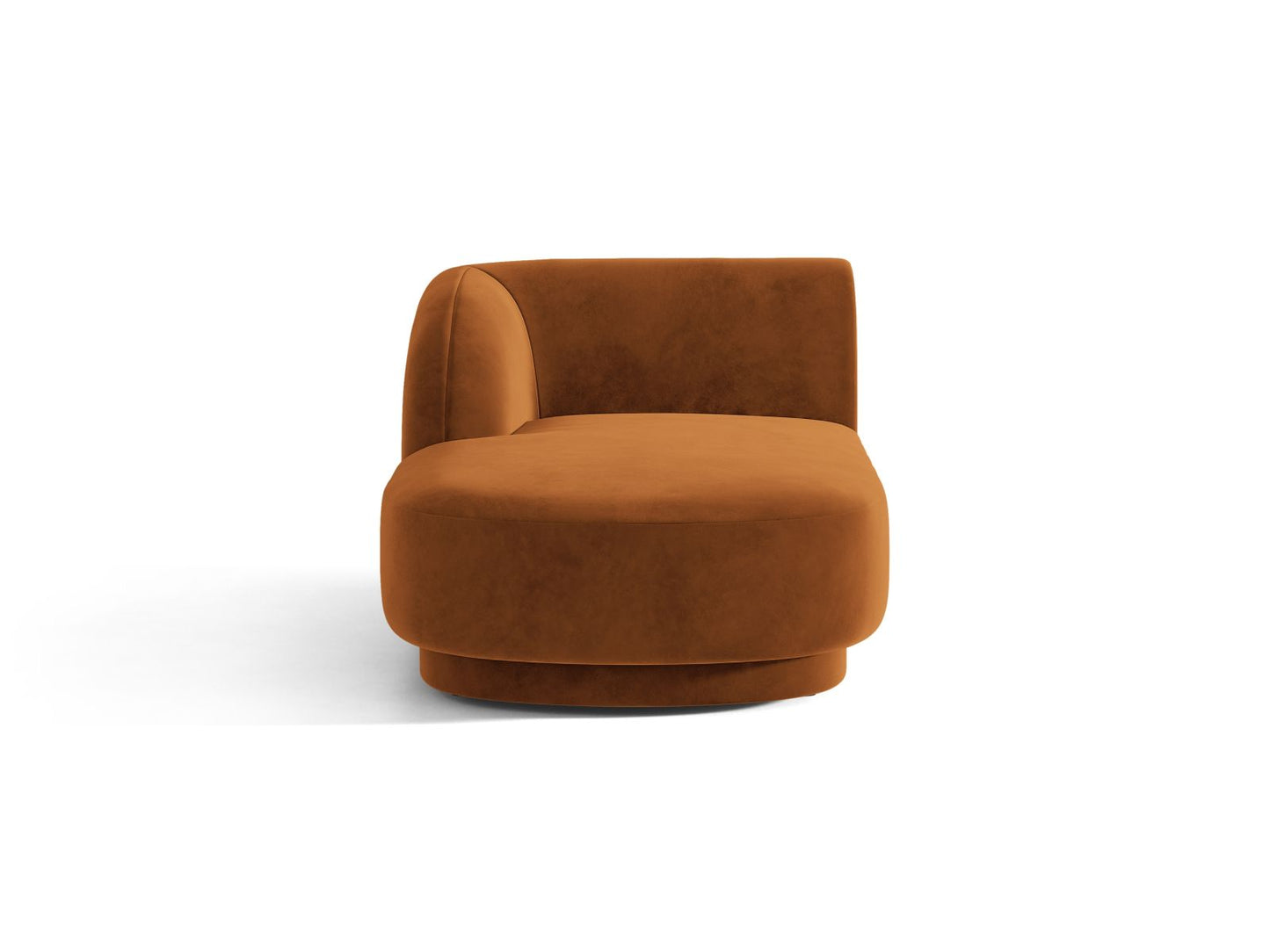 Miley — Chaise Longue Terracotta (Bluvel 4215) Black Plastic Left