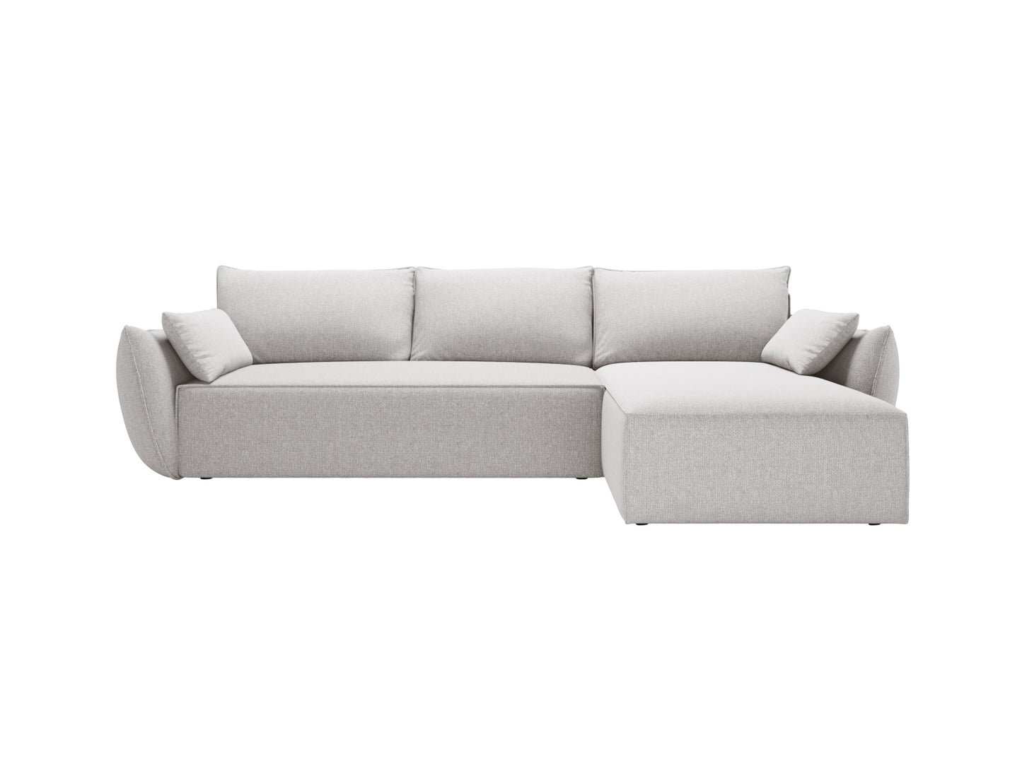 Kaelle — Corner Sofa Grey (Haga 16) Black Plastic Right