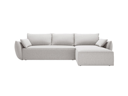 Kaelle — Corner Sofa Grey (Haga 16) Black Plastic Right