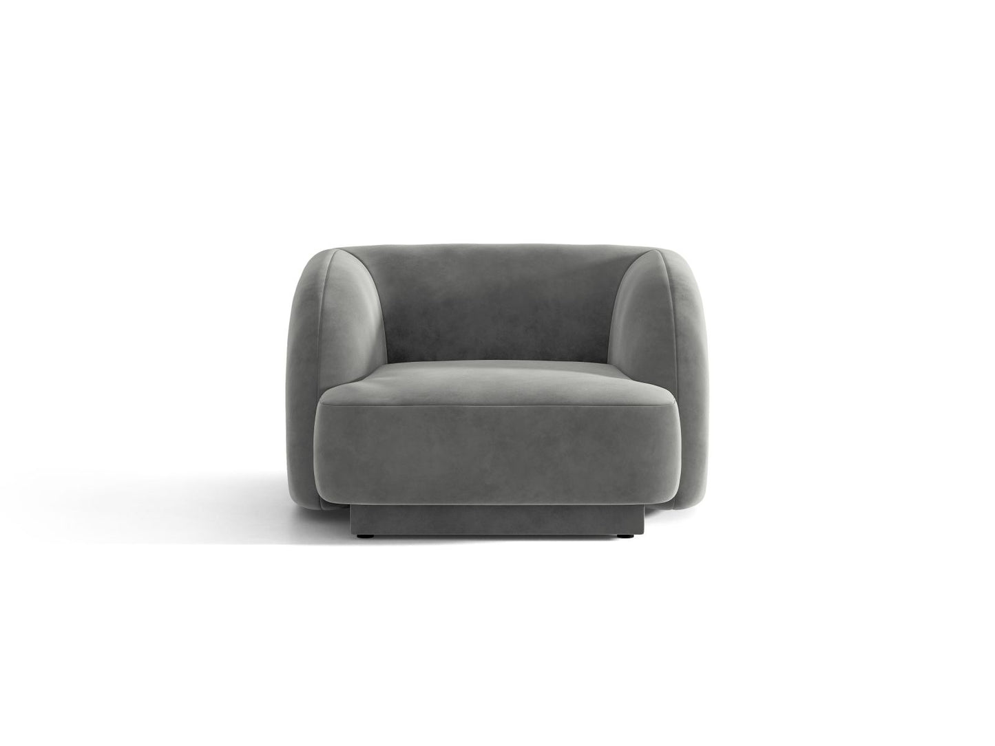 Miley — Armchair Light Grey (Venus 2929) Black Plastic