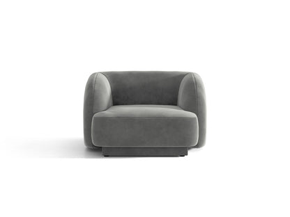 Miley — Armchair Light Grey (Venus 2929) Black Plastic