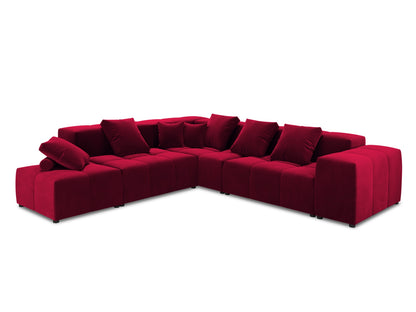 Rome — Corner Sofa Red (Salvador 13) Black Plastic