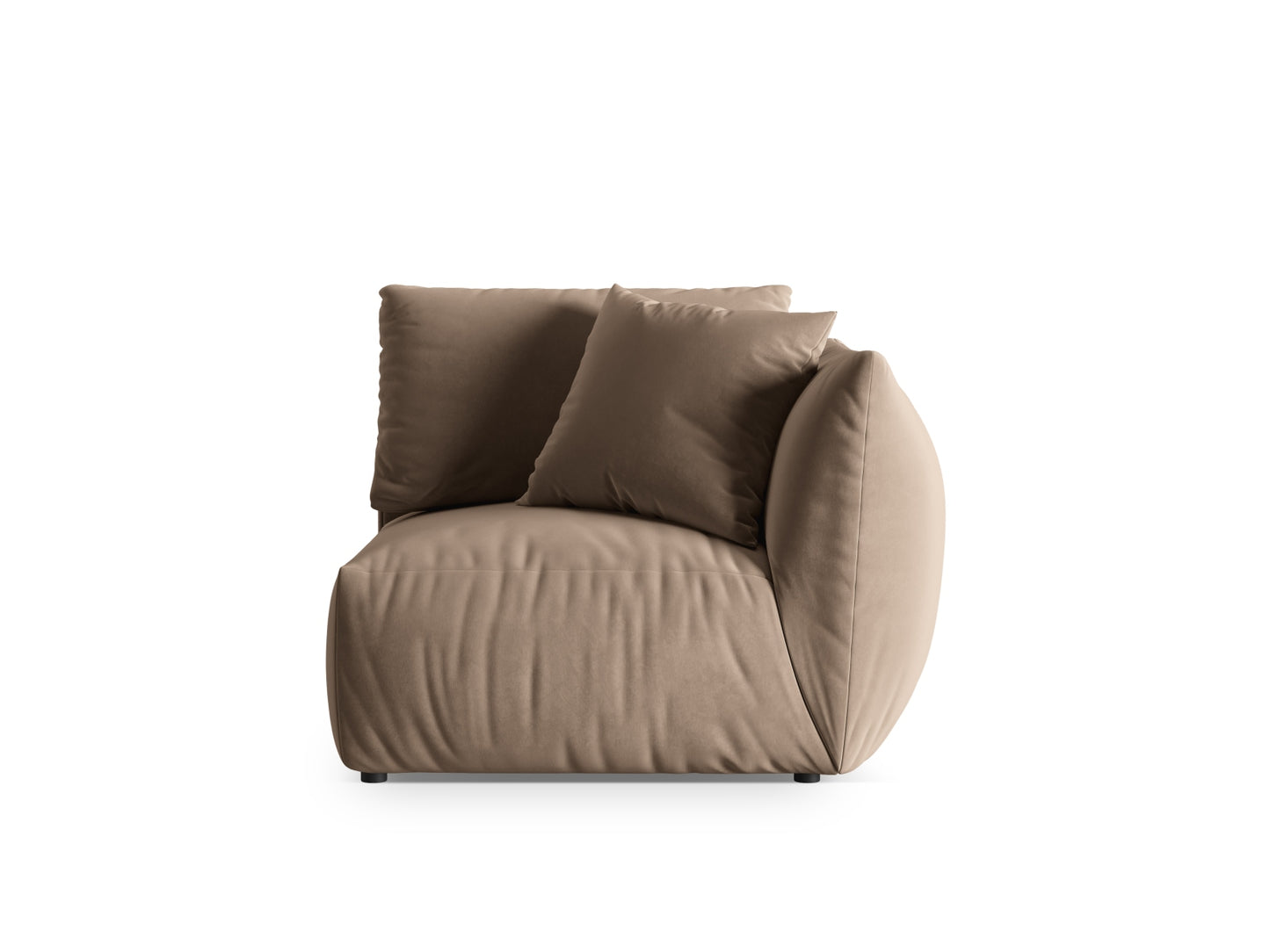 Chris — Modular Sofa Light Brown (Casino Taupe) Black Plastic Right