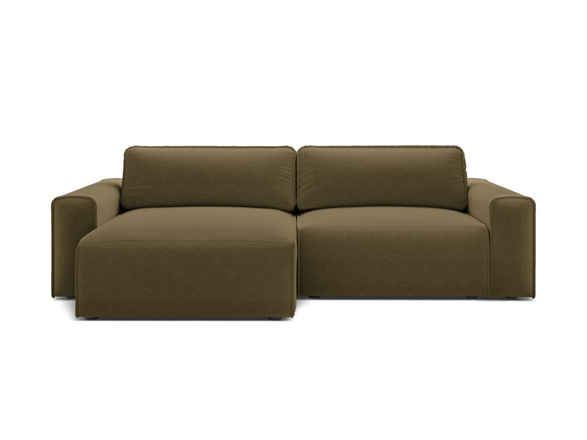 Victor — Corner Sofa Green (Moly 38) Black Plastic Left