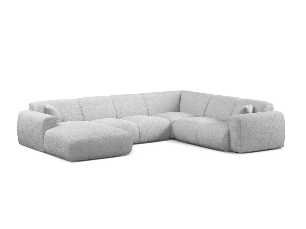 Molino — Panoramic Sofa Light Grey (Baloo 2085) Black Plastic Right