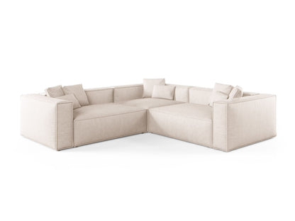 Aveiro — Corner Sofa Beige (Liberty 2) Black Plastic