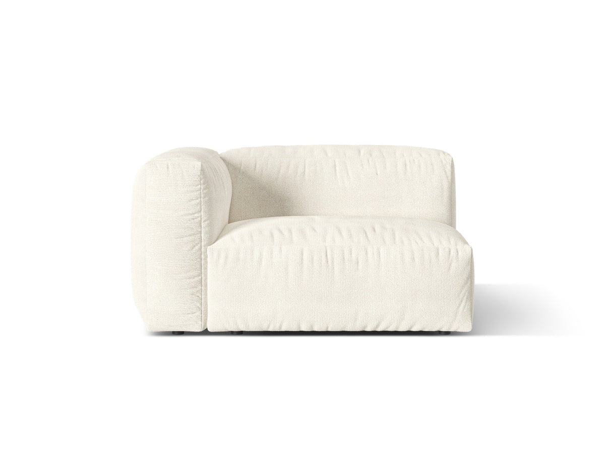 Martina — Modular Sofa Ivory (Monet Nata) Black Plastic Left