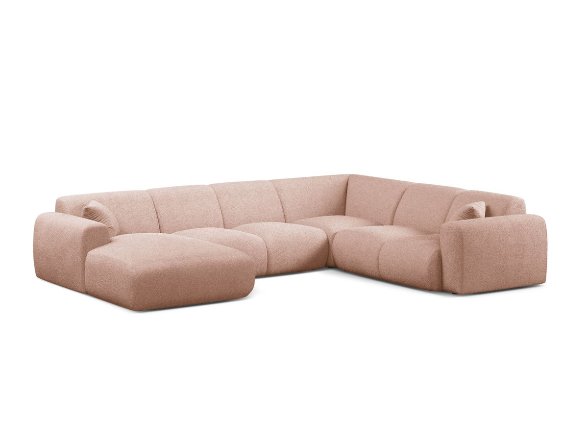 Molino — Panoramic Sofa Powder Pink (Baloo 2072) Black Plastic Right