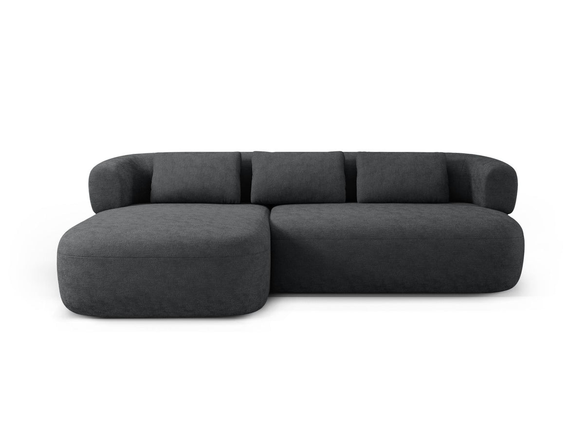 Jenny — Corner Sofa Dark Grey (Perfect Harmony 90) Black Plastic Left