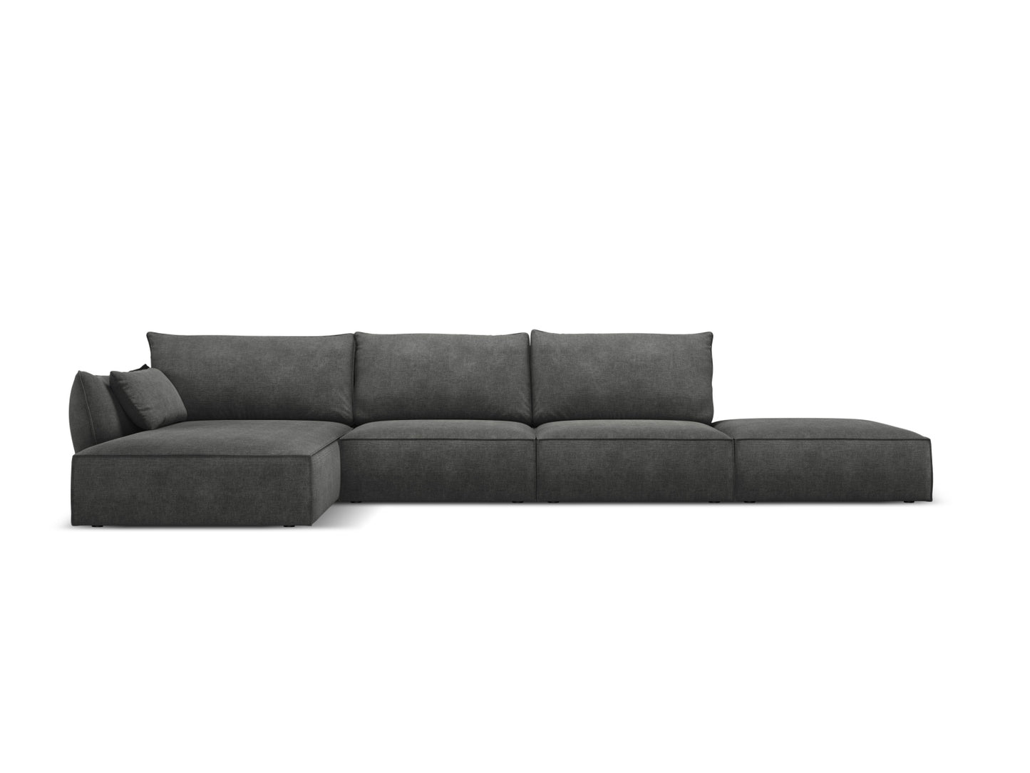 Kaelle — Corner Sofa Dark Grey (Over The Horizon 97) Black Plastic Left