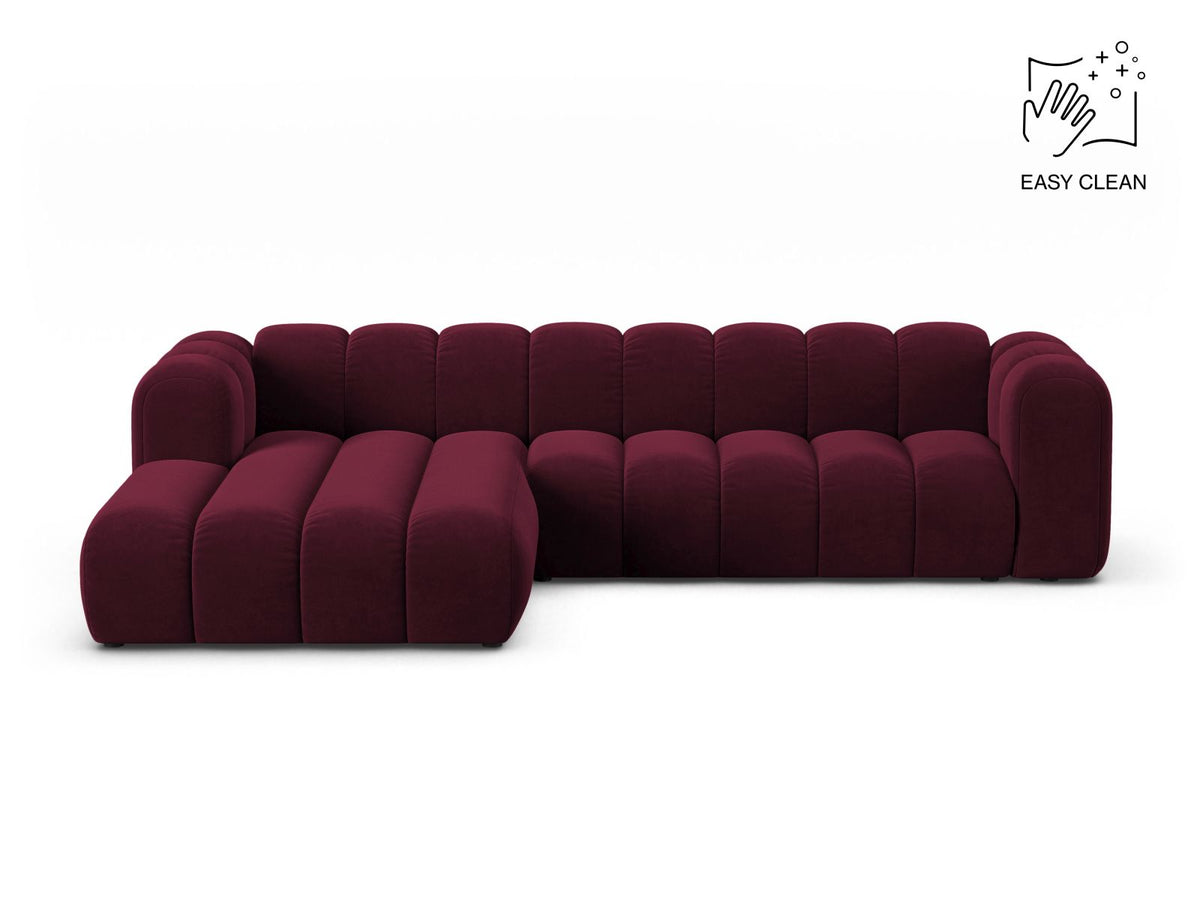 Lupine — Corner Sofa Burgundy (Venus 2932) Black Plastic