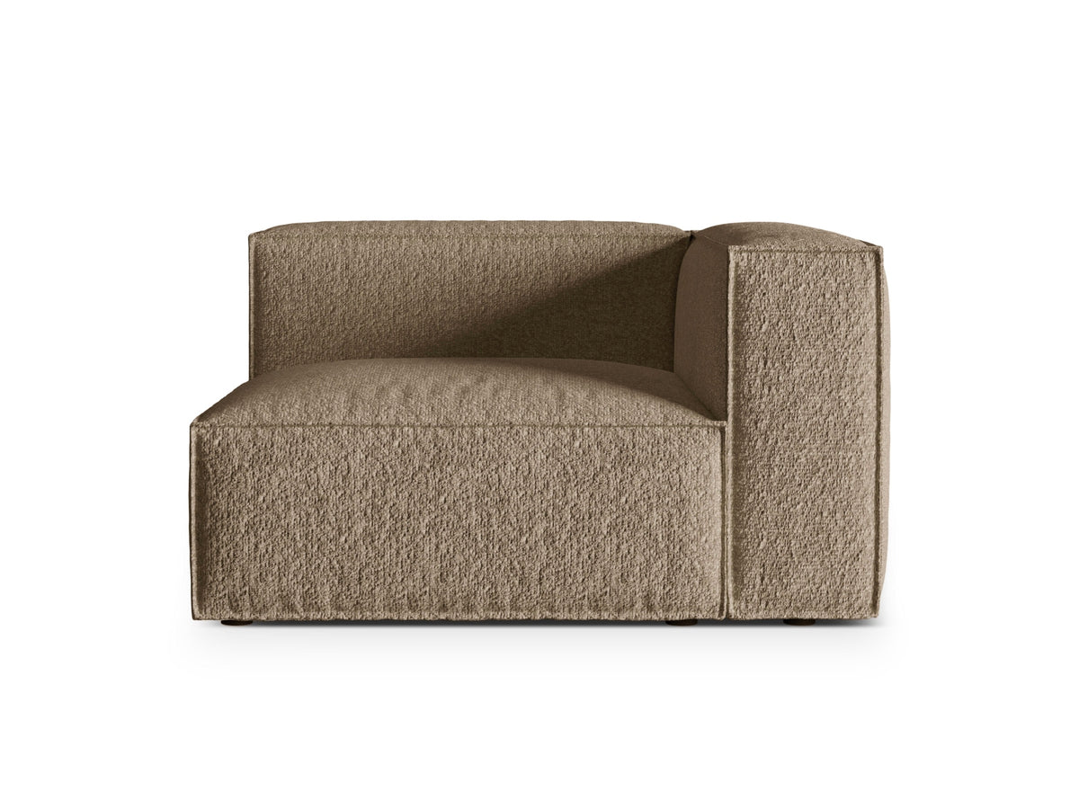 Nuria — Modular Sofa Cappuccino (Monet Cappucino) Black Plastic Right