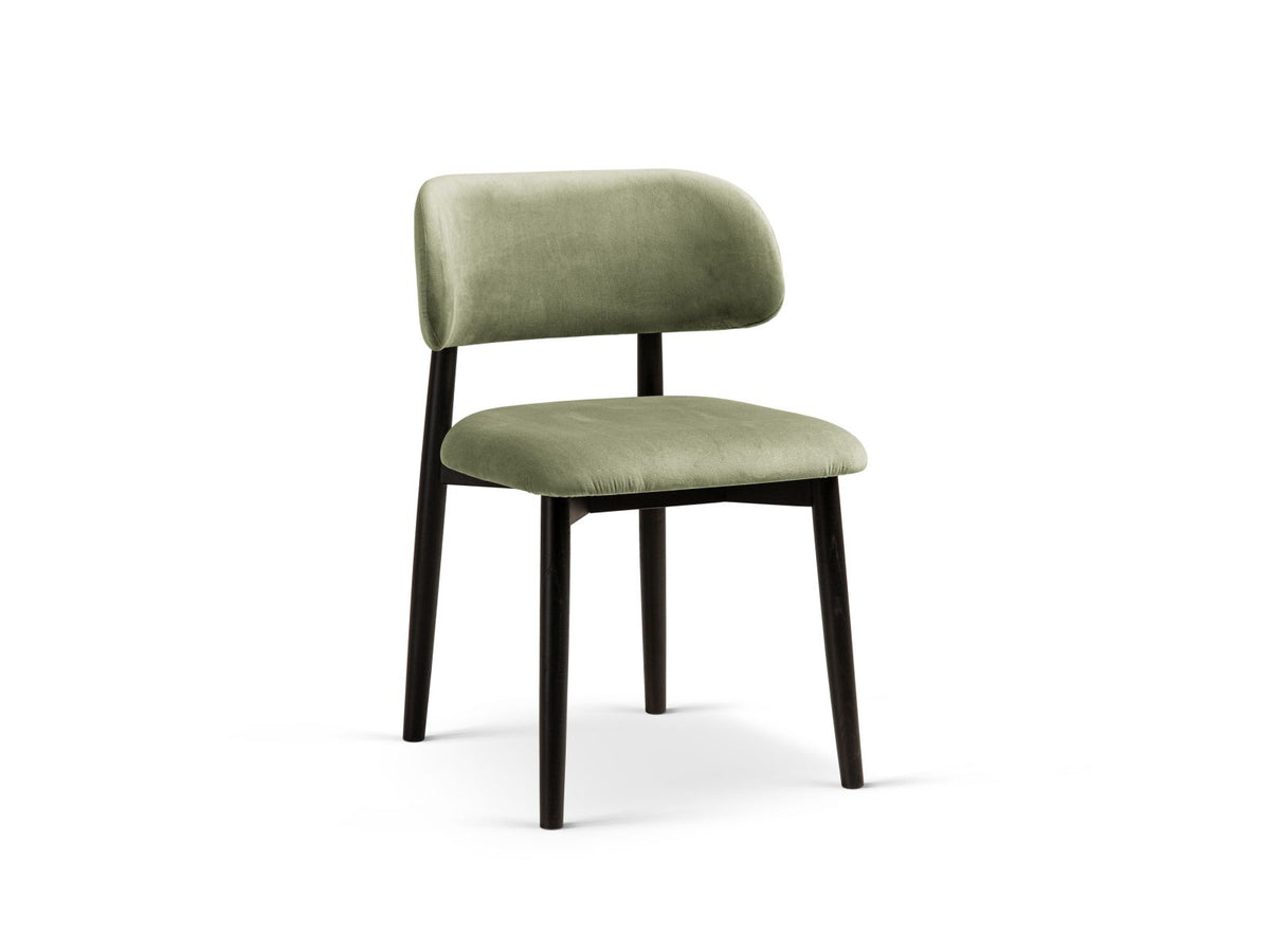 Evan — Kitchen Chair (49.5x51x77 cm) Green (Magic Velvet 2243) Black Beech Wood