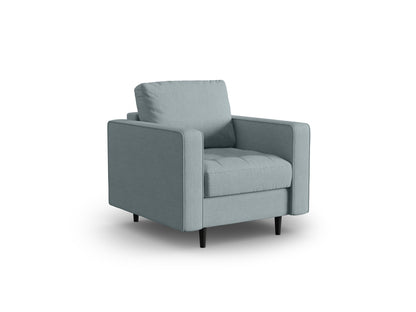 Aspen — Armchair Blue (Melva 72) Black Beech Wood