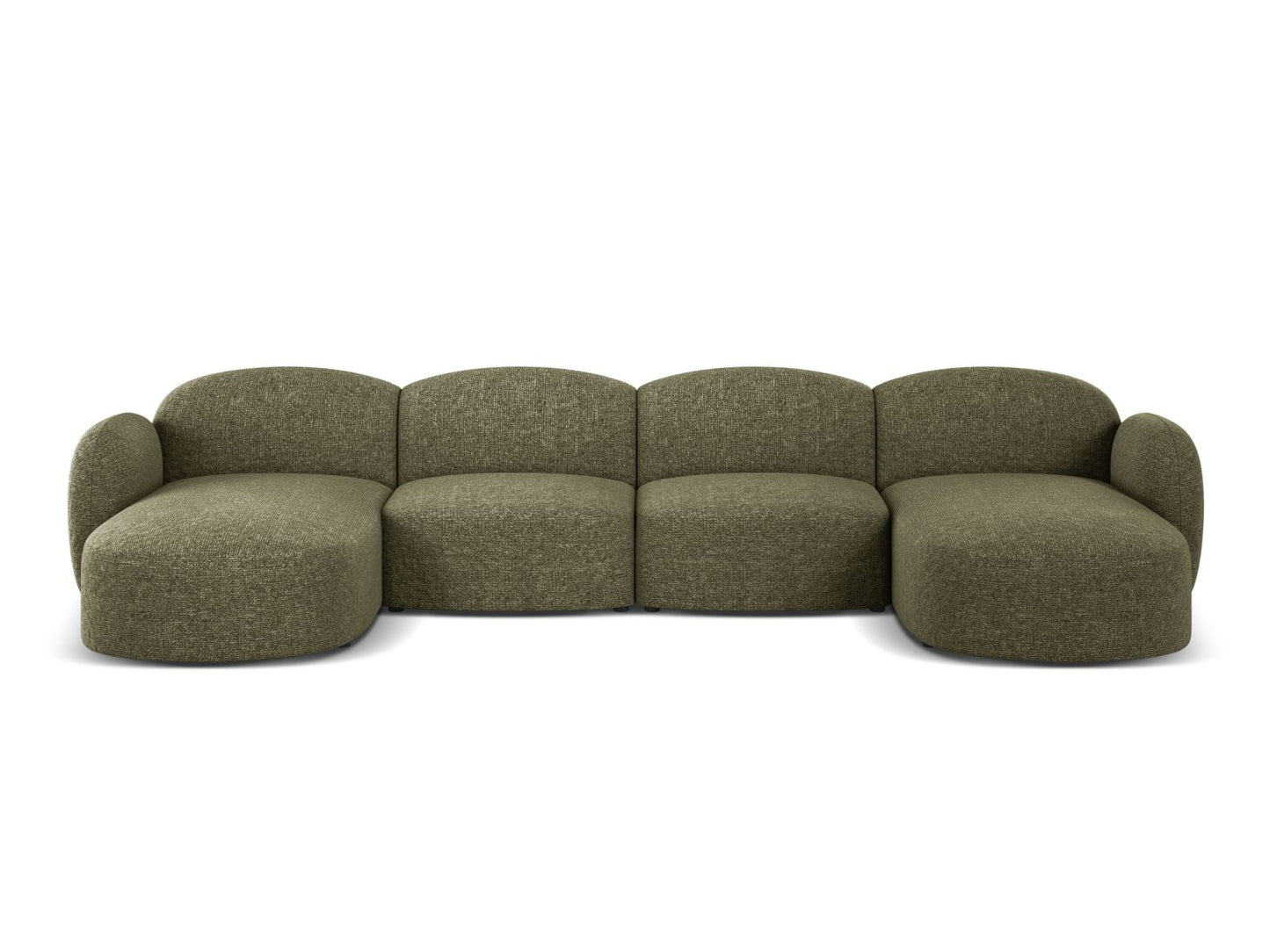Blair — Panoramic Sofa Green (Eden 12 Olive) Black Plastic