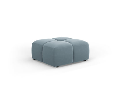 Moritz — Pouf Light Blue (Bluvel 06) Black Plastic
