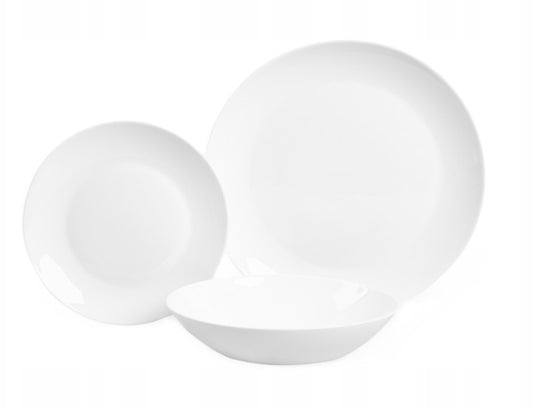 Set of plates Set of 18 White CAPRI Ceramic Serving Plates