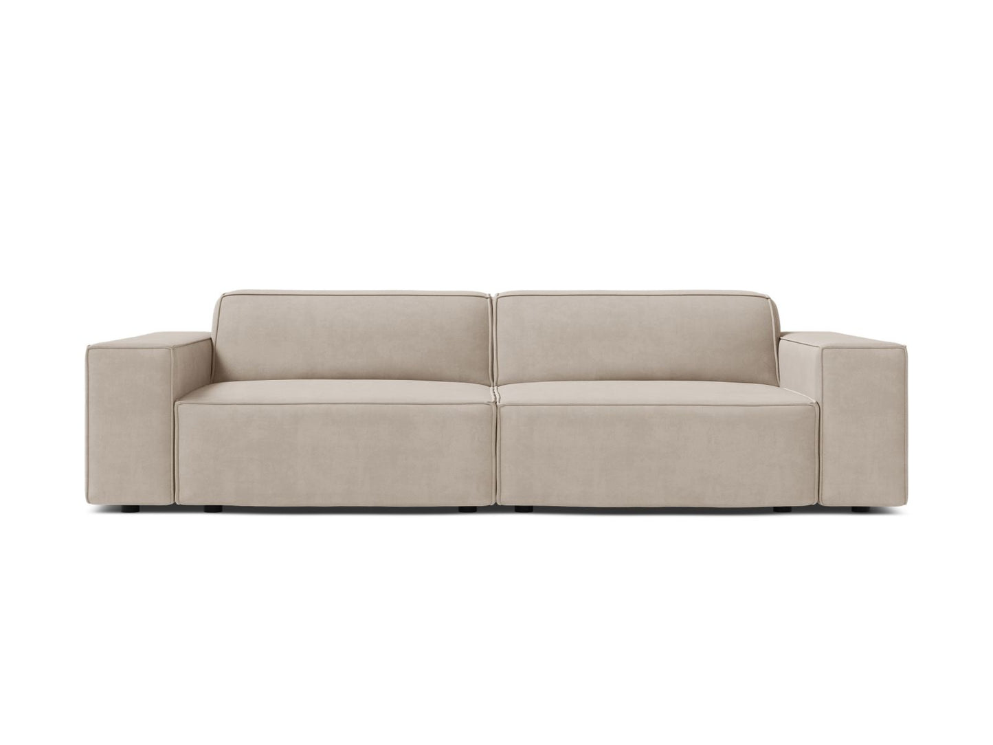 Jodie — Sofa Dark Beige (Bluvel 30) Black Plastic