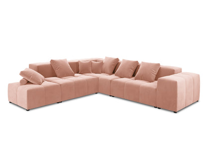 Rome — Corner Sofa Pink (Salvador 11) Black Plastic