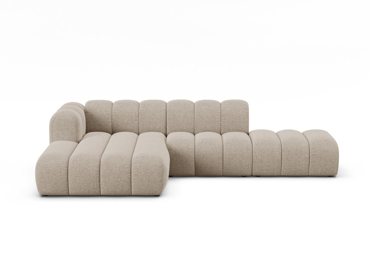 Lupine — Corner Sofa Dark Beige (Eden 4 Beige) Black Plastic Left