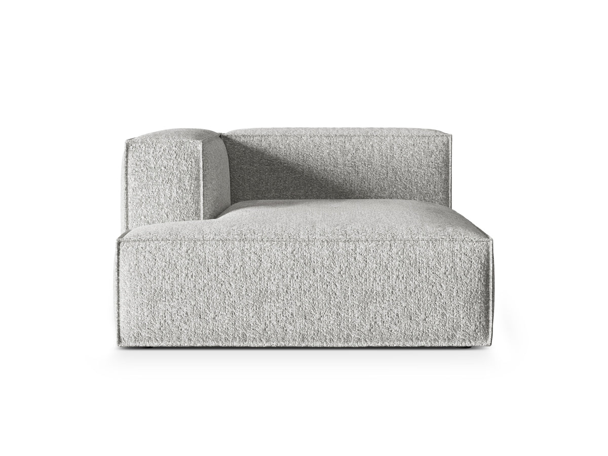 Nuria — Chaise Longue Silver (Monet Silver) Black Plastic Left