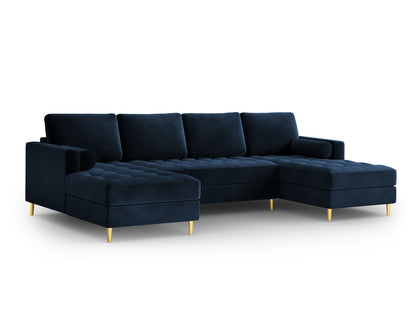 Aspen — Panoramic Sofa Royal Blue (Salvador 5) Gold Metal
