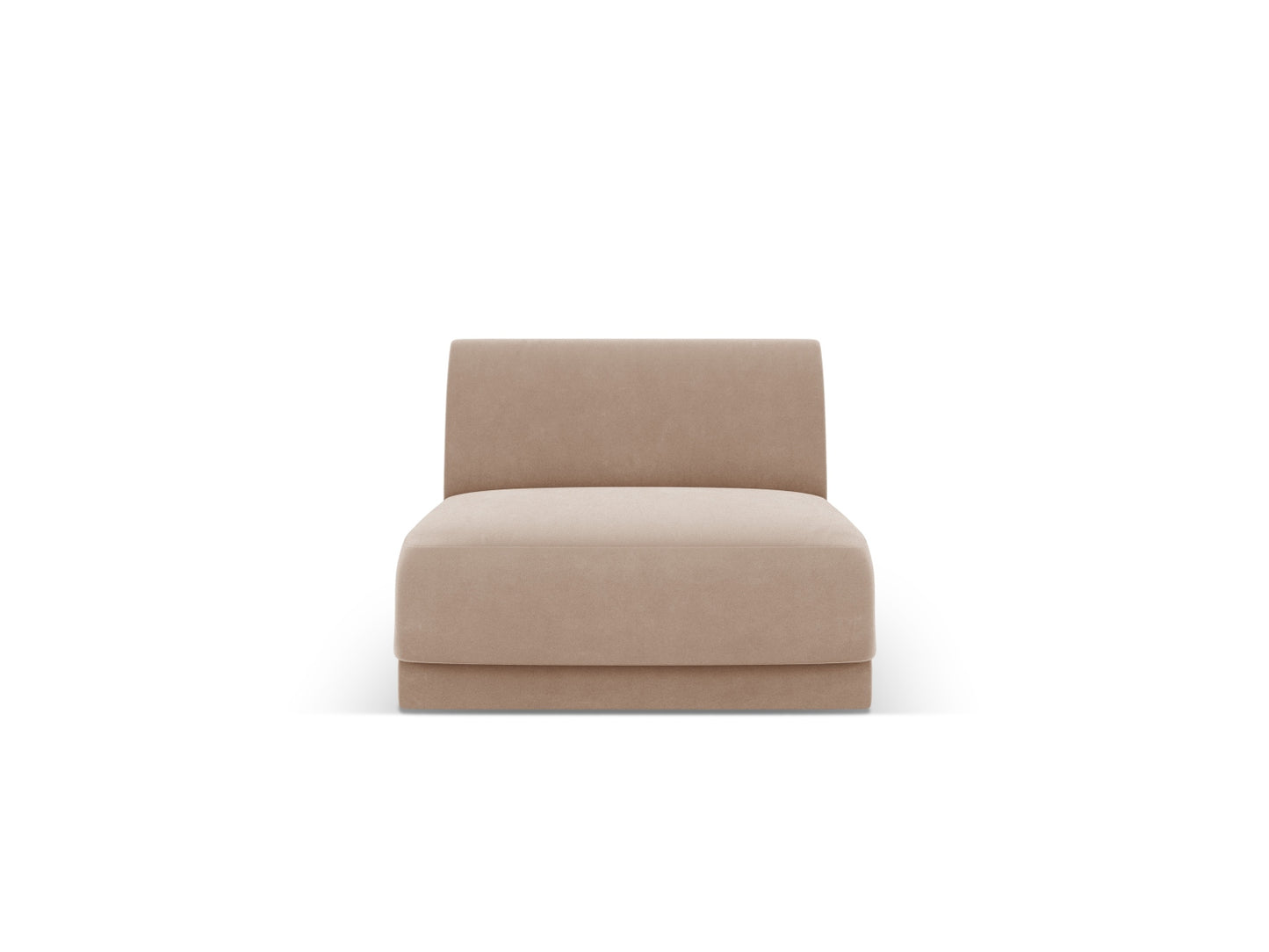 Miley — Modular Sofa Cappuccino (Bluvel 40) Black Plastic