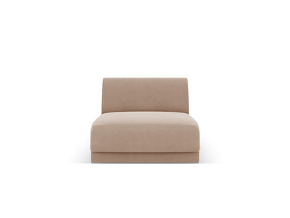 Miley — Modular Sofa Cappuccino (Bluvel 40) Black Plastic