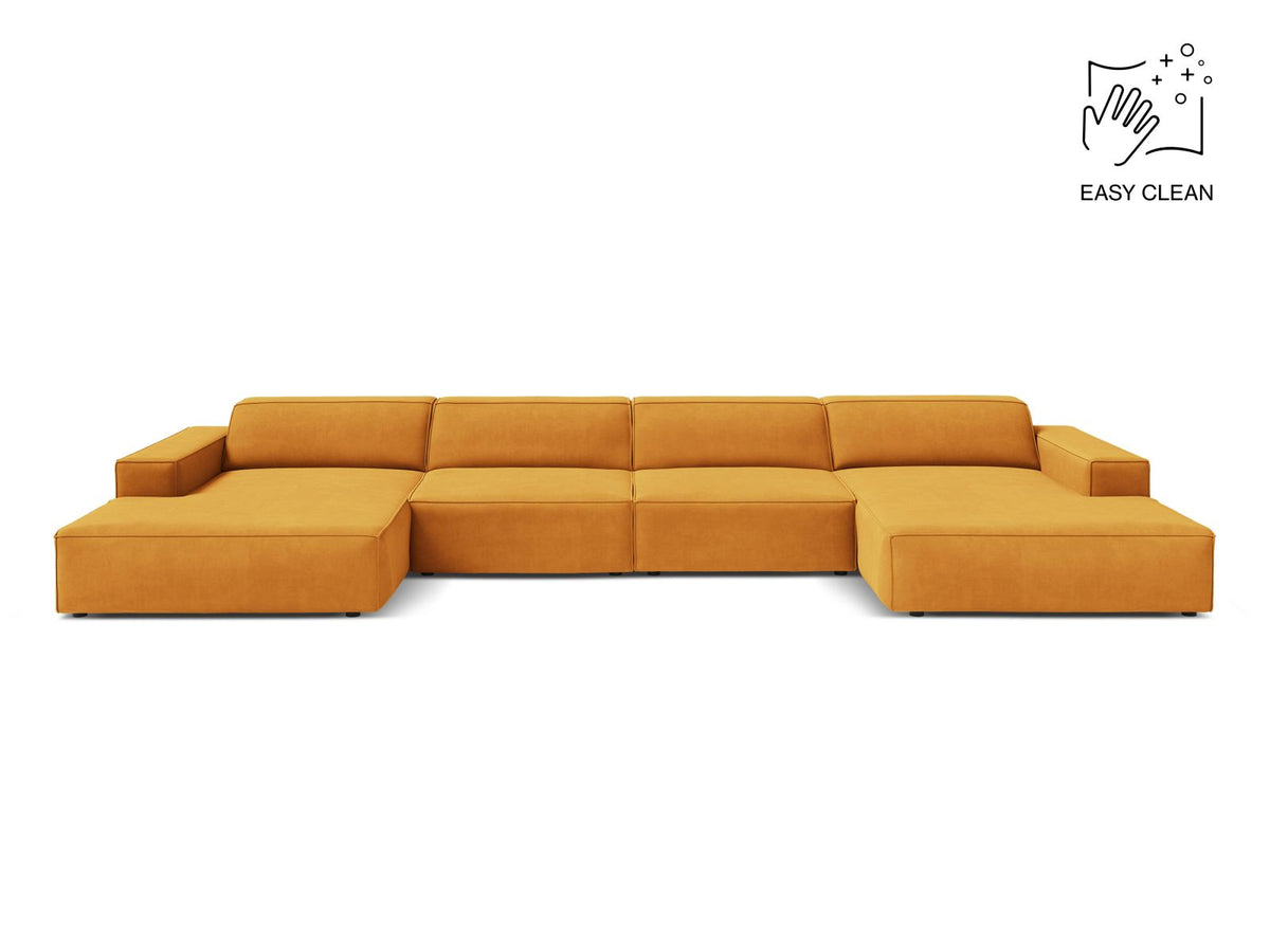 Jodie — Panoramic Sofa Yellow (Venus 2917) Black Plastic