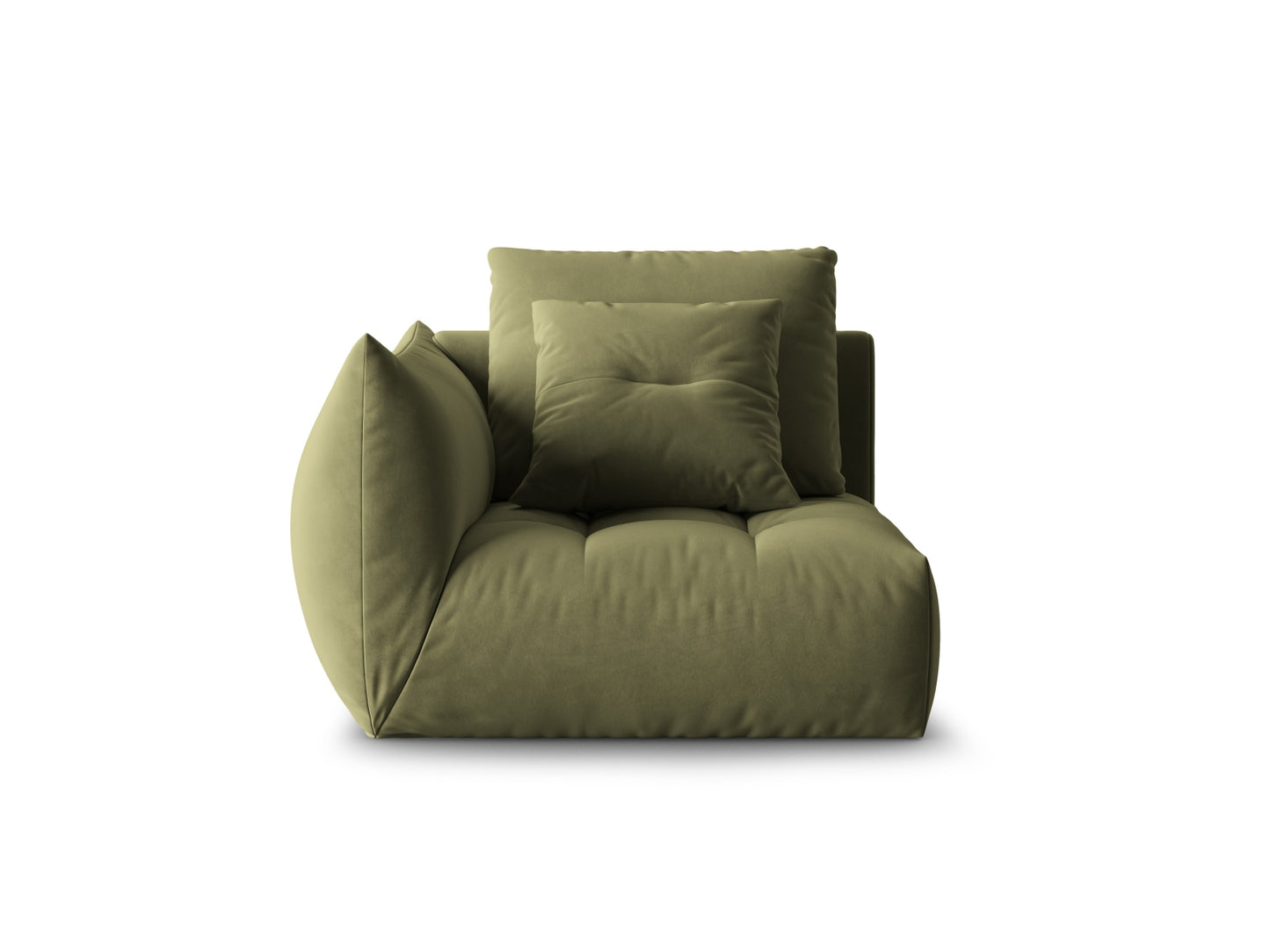 Bloom — Modular Sofa Light Green (Casino Forest) Black Plastic Left