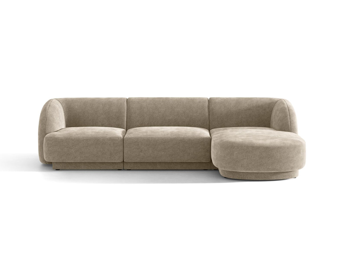 Miley — Corner Sofa Beige (Haga 30) Black Plastic Right