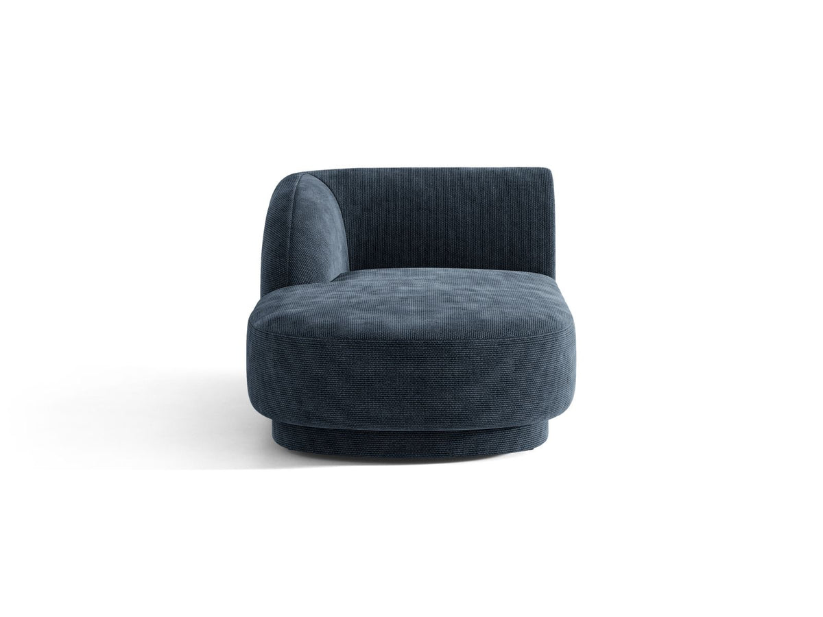 Miley — Chaise Longue Royal Blue (Haga 86) Black Plastic Left