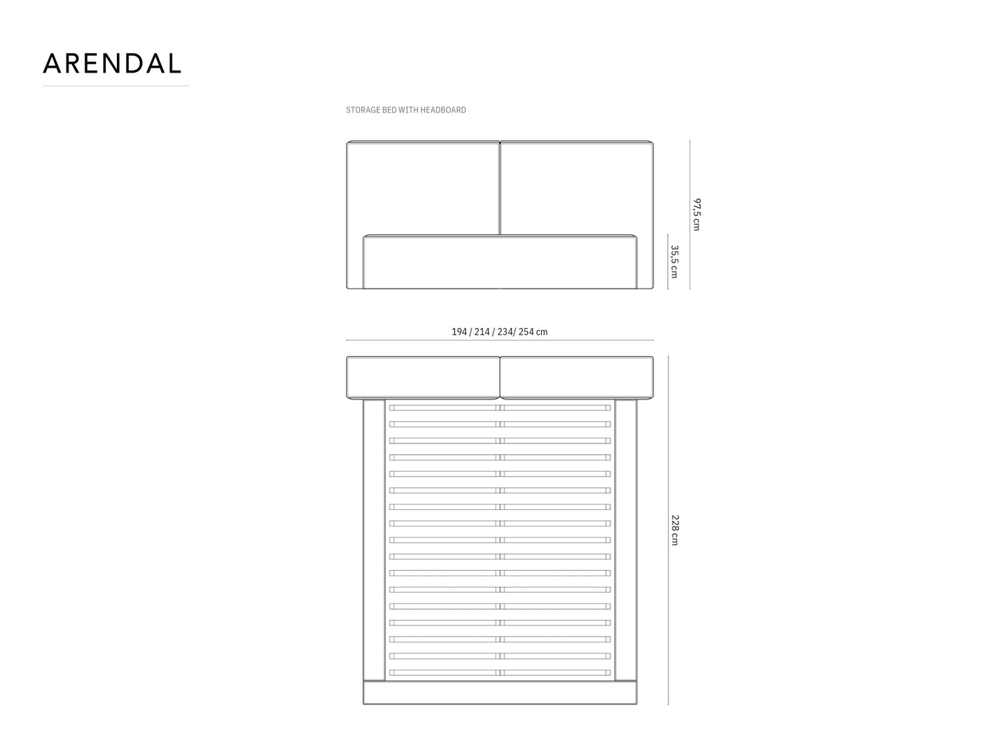 Arendal — Bed (228x234x97.5 cm)