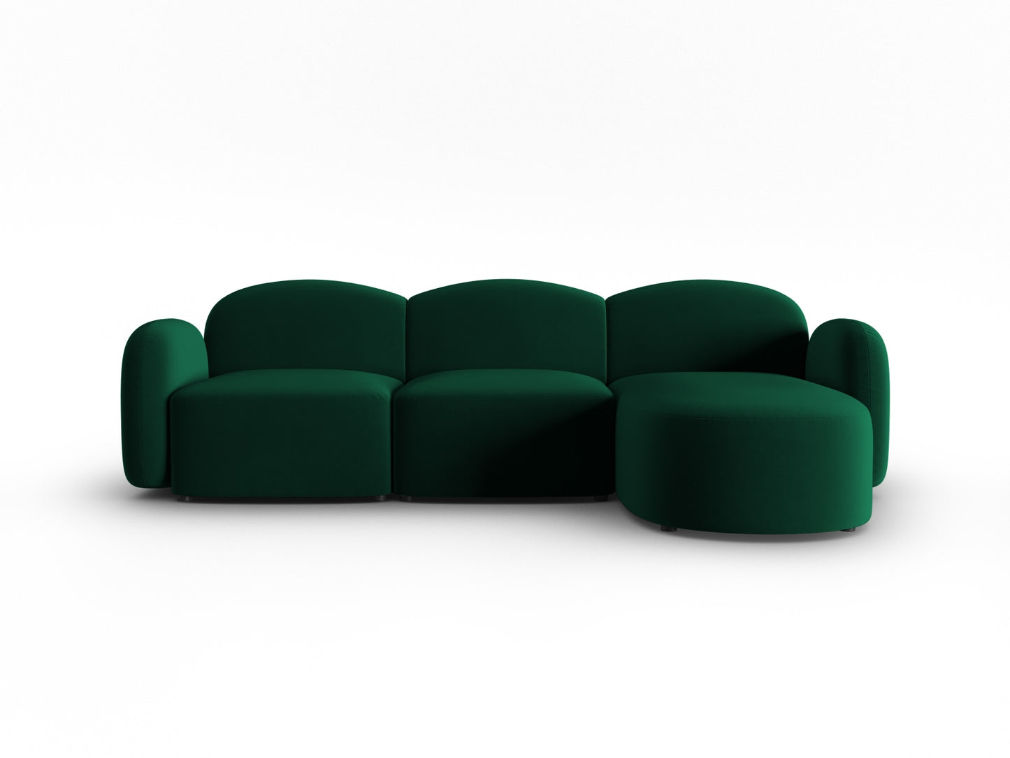 Blair — Corner Sofa Bottle Green (Casino Deep Green) Black Plastic Right