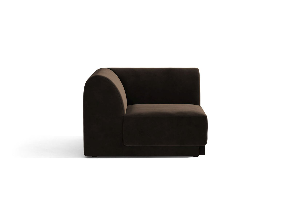 Miley — Modular Sofa Dark Brown (Bluvel 48) Black Plastic Unknown