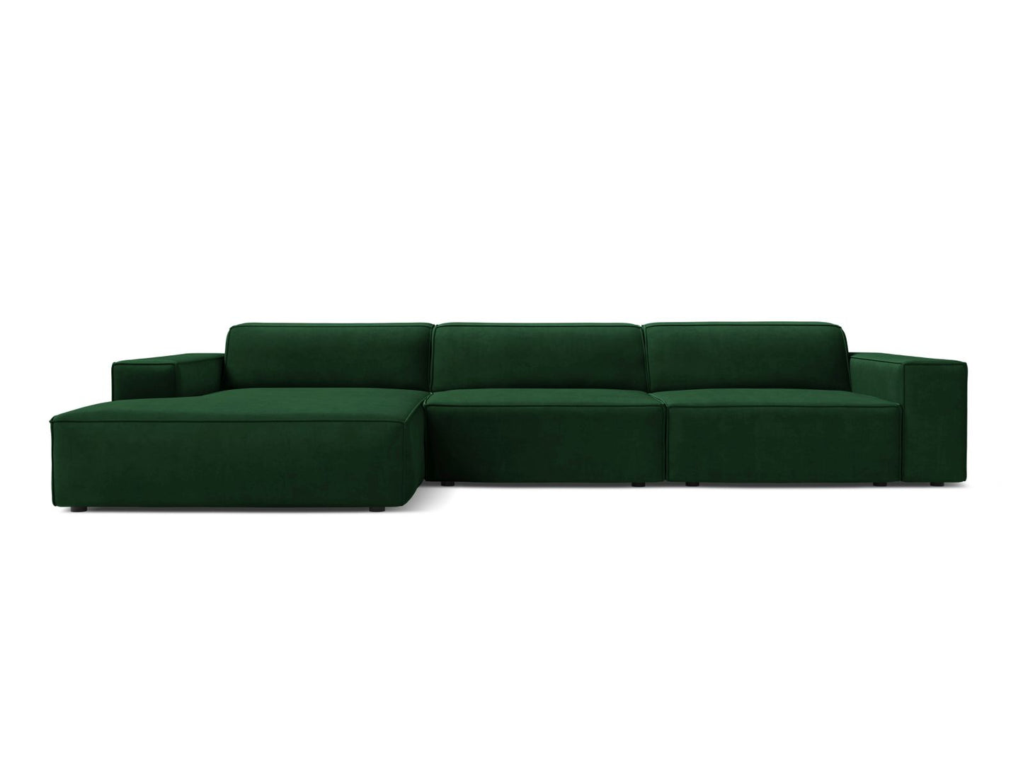 Jodie — Corner Sofa (284x162x77 cm) Bottle Green (Bluvel 78) Left