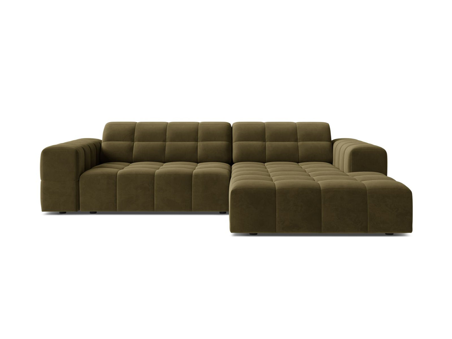 Jennifer — Corner Sofa (234x167x78 cm) Green (Bluvel 77) Right