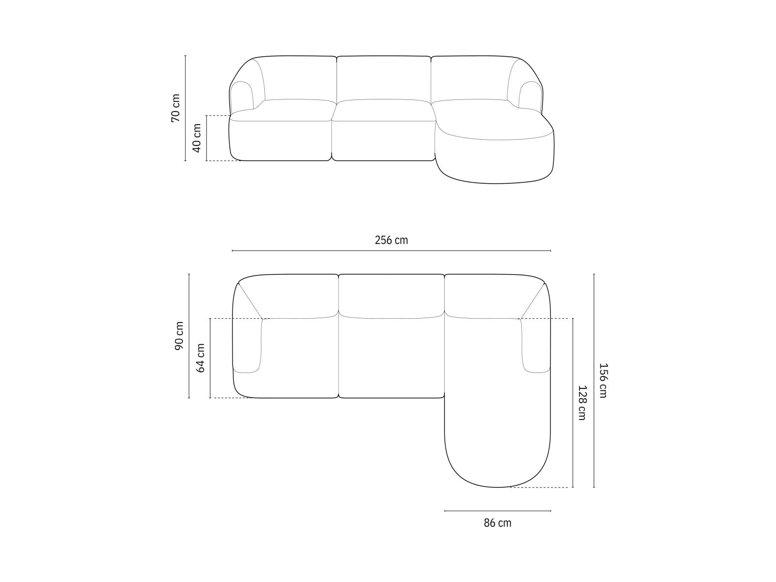 Campi — Corner Sofa (256x156x70 cm)
