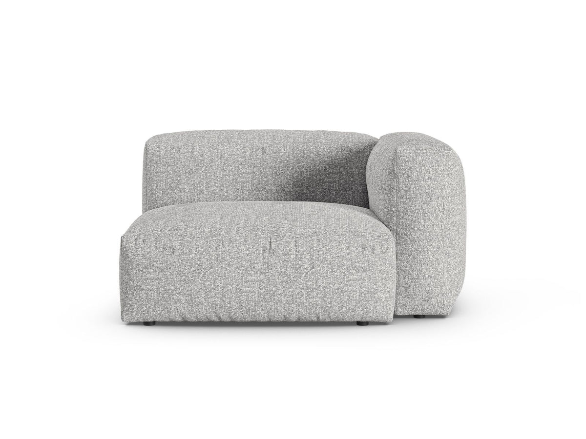 Martina — Modular Sofa Silver (Monet Silver) Black Plastic Right