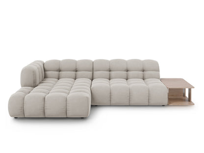Sky — Corner Sofa Light Beige (Casino Pearl) Black Plastic Left