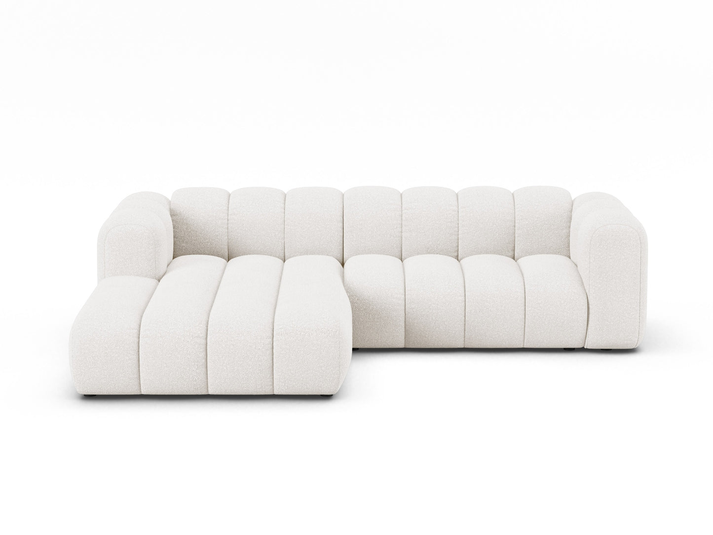 Lupine — Corner Sofa White (Baloo 2073) Black Plastic Left