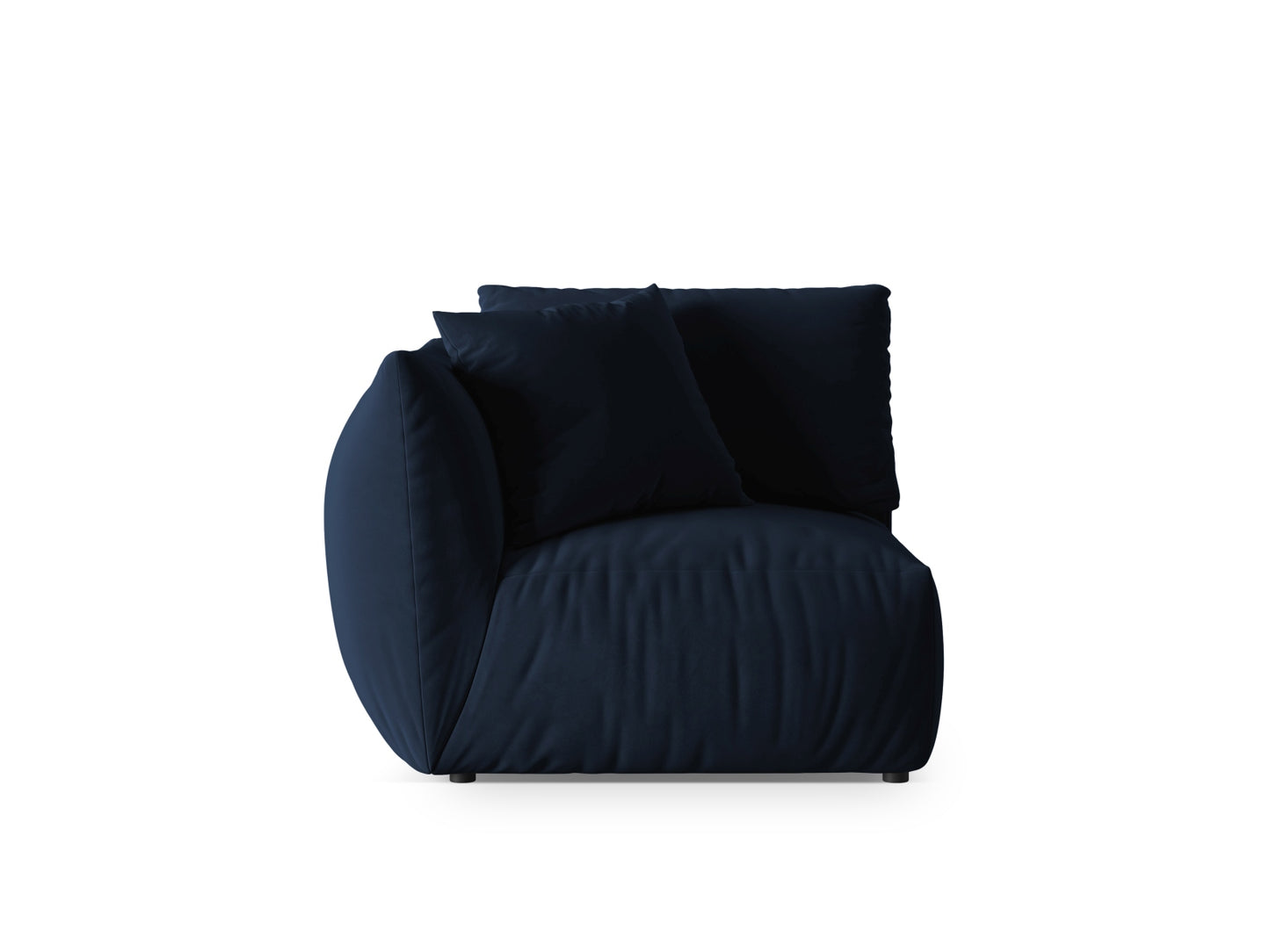 Chris — Modular Sofa Royal Blue (Casino Deep Blue) Black Plastic Left