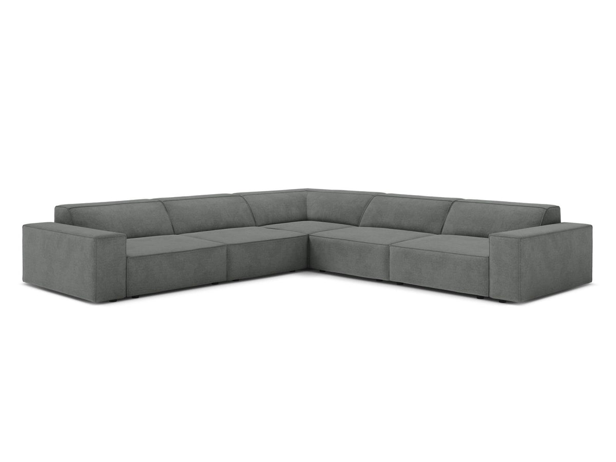 Jodie — Corner Sofa Grey (Liberty 20) Black Plastic
