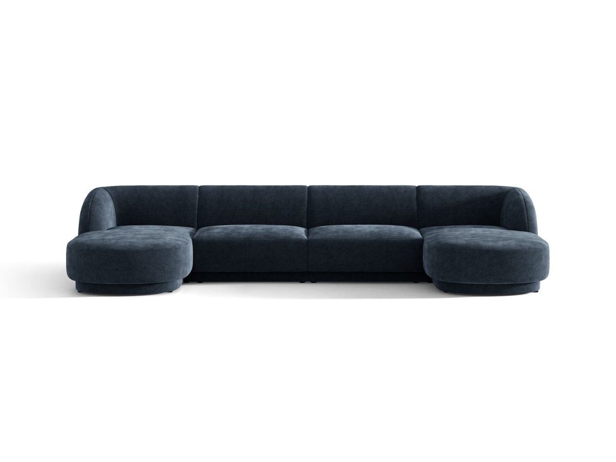 Miley — Panoramic Sofa Royal Blue (Haga 86) Black Plastic