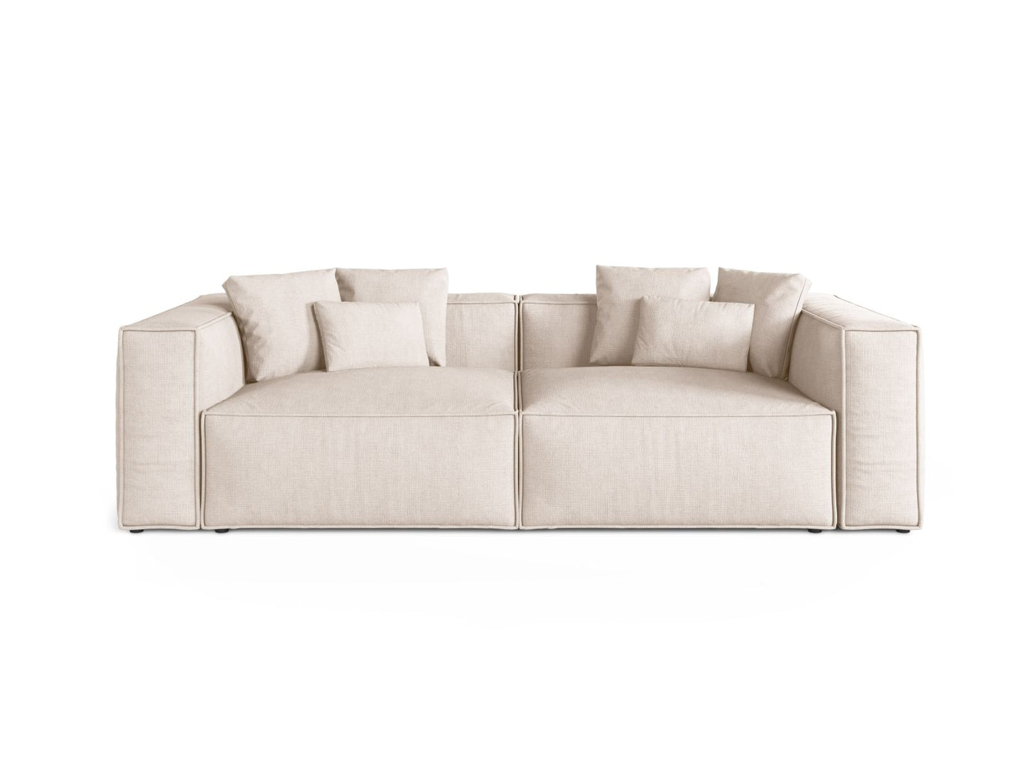 Aveiro — Sofa Beige (Liberty 2) Black Plastic