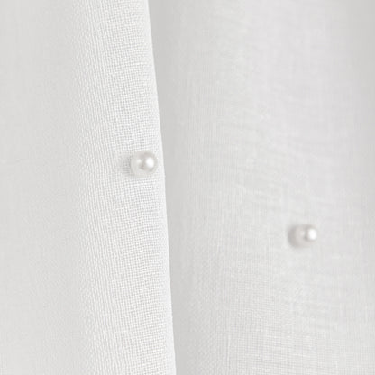 Homla Milan White Curtains with Pearls and Ribbon 140x250 cm