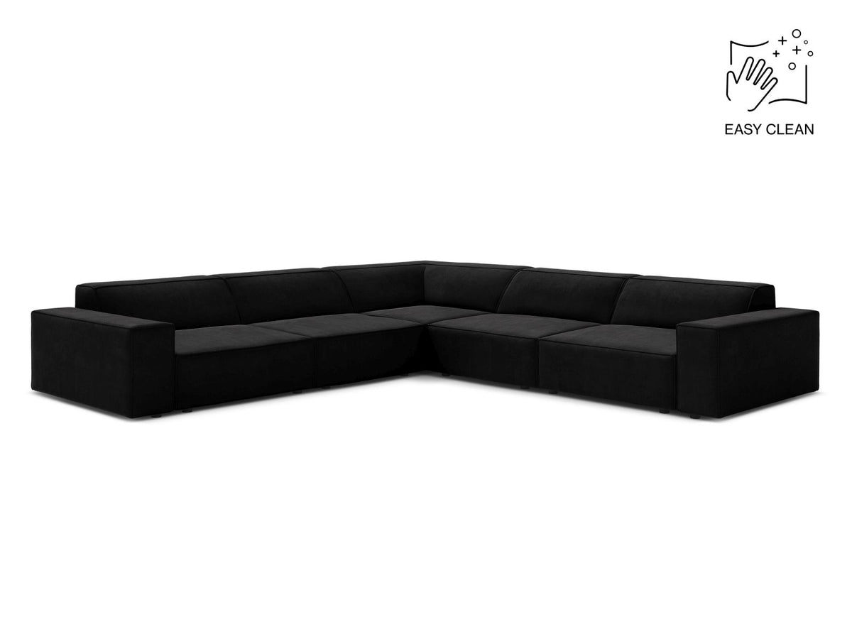 Jodie — Corner Sofa Black (Venus 2923) Black Plastic
