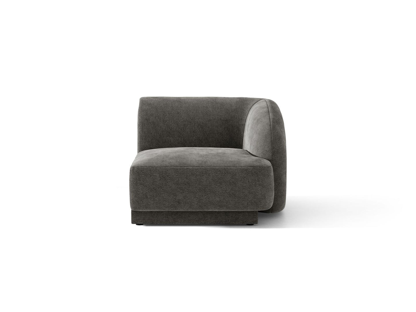 Miley — Modular Sofa Grey (Haga 16) Black Plastic Right