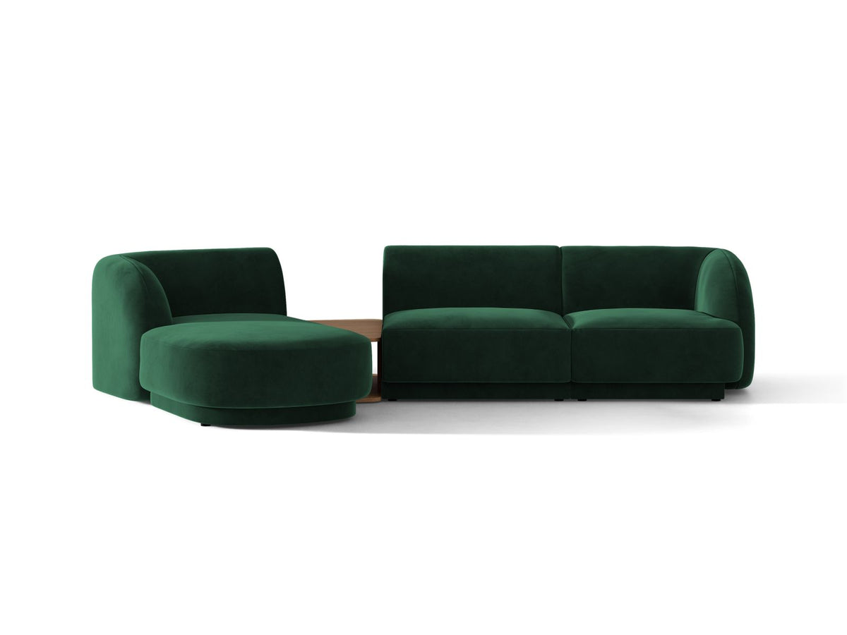 Miley — Sofa Bottle Green (Bluvel 78) Black Plastic Left
